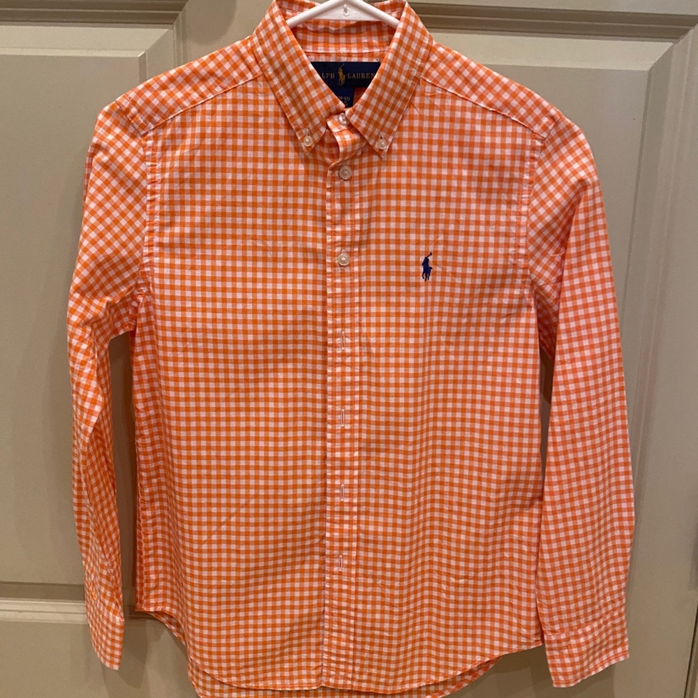 Boys button down Ralph Lauren plaid shirt